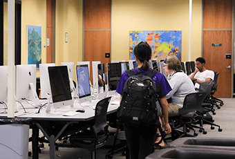 people at the computer workstation